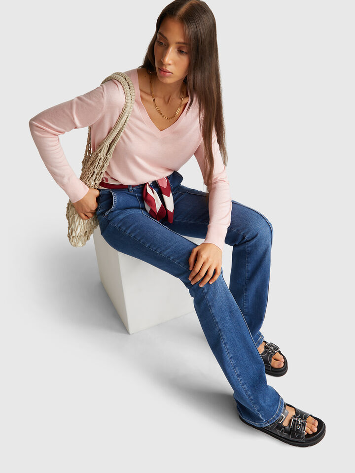 V NECK SWEATER L/S Women image number 3